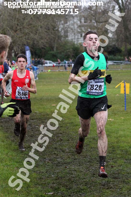 Mens under-20s, 2019 European Cross Country Trials and British Cross Challenge, Sefton Park, Liverpool.  Photo: David T. Hewitson/Sports for All Pics